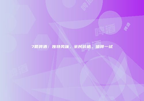 7箭啤酒：独特风味，亲民价格，值得一试