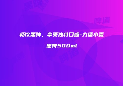 畅饮黑啤，享受独特口感-力堡小麦黑啤500ml