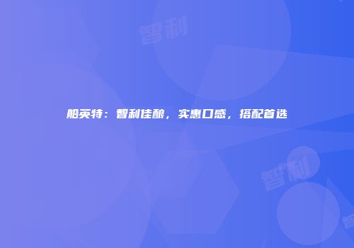 船英特：智利佳酿，实惠口感，搭配首选