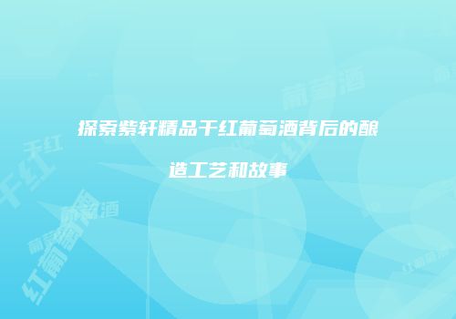 探索紫轩精品干红葡萄酒背后的酿造工艺和故事
