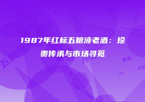 1987年红标五粮液老酒：珍贵传承与市场寻觅