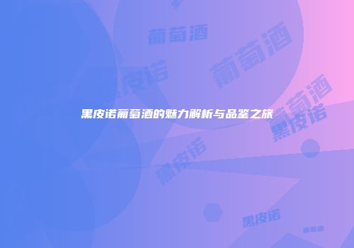 黑皮诺葡萄酒的魅力解析与品鉴之旅