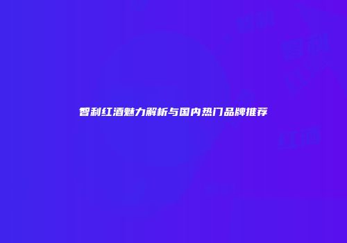 智利红酒魅力解析与国内热门品牌推荐