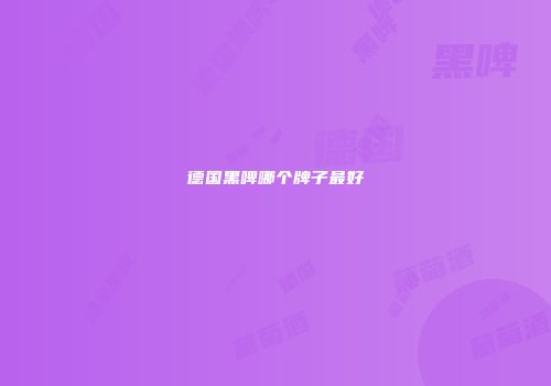 德国黑啤哪个牌子最好