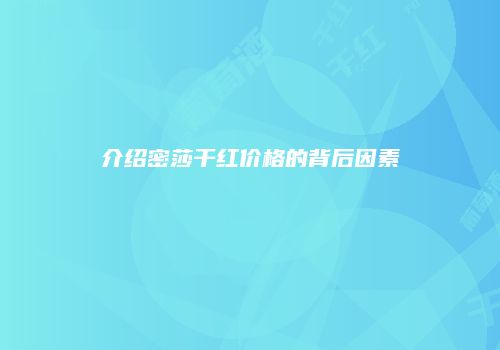 介绍密莎干红价格的背后因素