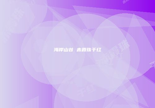 海岸山谷 赤霞珠干红