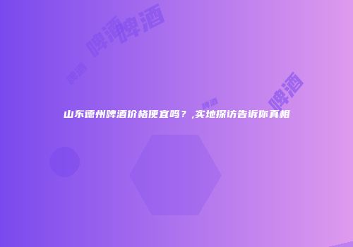 山东德州啤酒价格便宜吗？,实地探访告诉你真相