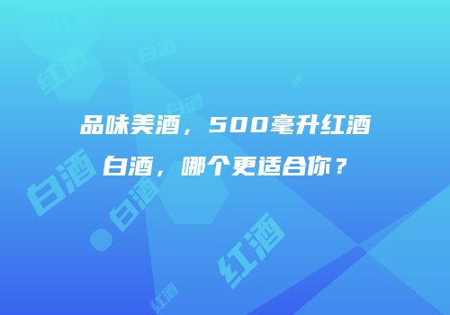品味美酒，500毫升红酒白酒，哪个更适合你？