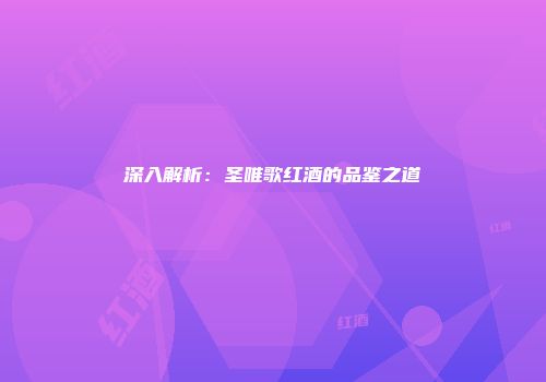 深入解析：圣唯歌红酒的品鉴之道