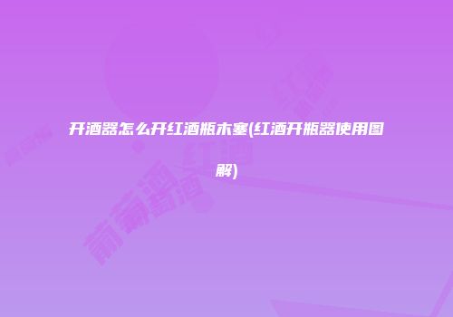 开酒器怎么开红酒瓶木塞(红酒开瓶器使用图解)