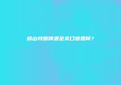 崂山特酿啤酒金爽口感如何？
