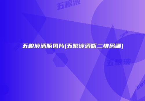 五粮液酒瓶图片(五粮液酒瓶二维码哪)
