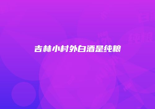 吉林小村外白酒是纯粮