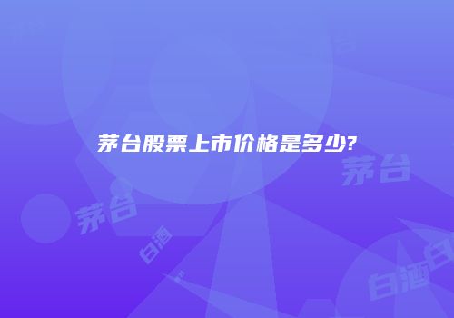 茅台股票上市价格是多少?