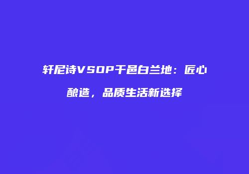 轩尼诗VSOP干邑白兰地：匠心酿造，品质生活新选择
