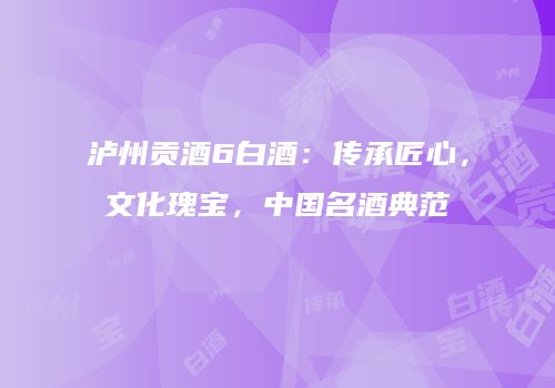 泸州贡酒6白酒：传承匠心，文化瑰宝，中国名酒典范