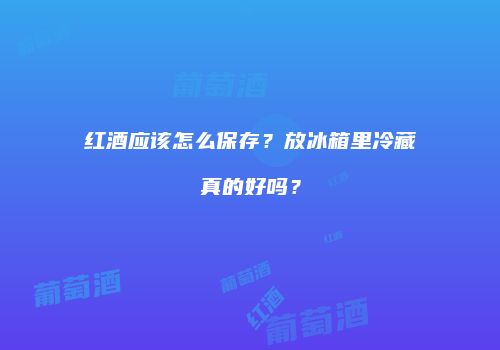 红酒应该怎么保存？放冰箱里冷藏真的好吗？