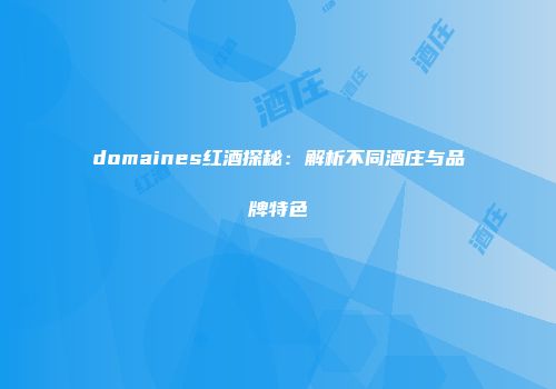 domaines红酒探秘：解析不同酒庄与品牌特色