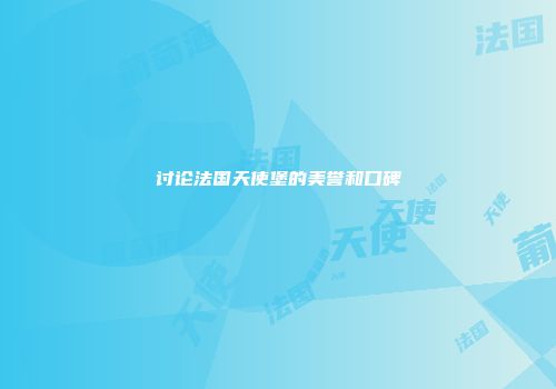 讨论法国天使堡的美誉和口碑