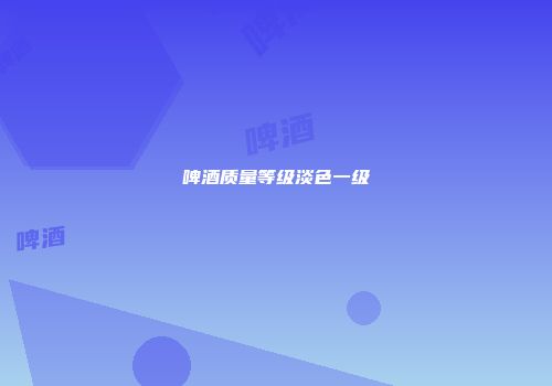 啤酒质量等级淡色一级