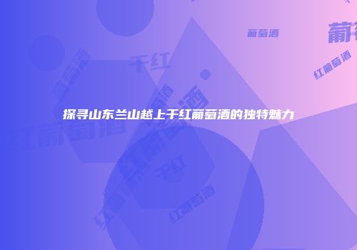 探寻山东兰山越上干红葡萄酒的独特魅力
