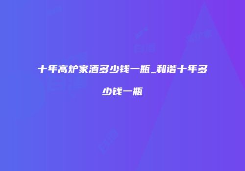 十年高炉家酒多少钱一瓶_和谐十年多少钱一瓶