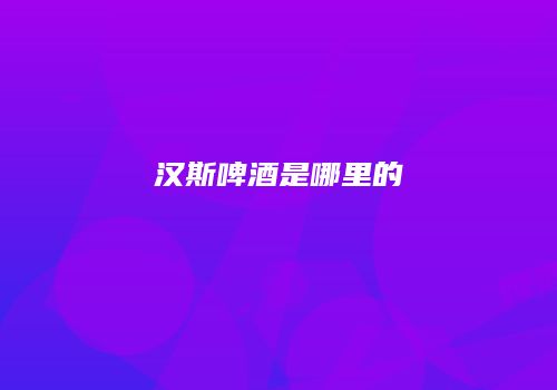 汉斯啤酒是哪里的