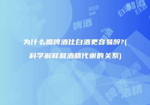 为什么喝啤酒比白酒更容易醉?(科学解释和酒精代谢的关系)
