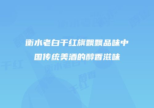 衡水老白干红旗飘飘品味中国传统美酒的醇香滋味