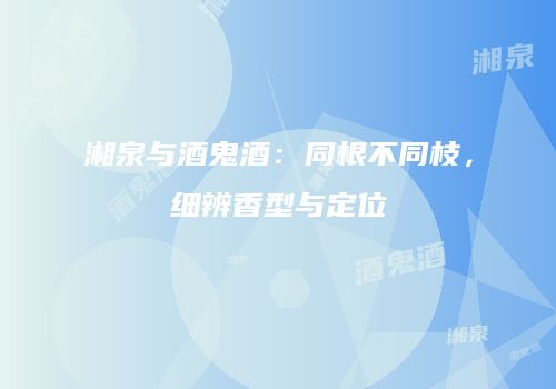 湘泉与酒鬼酒：同根不同枝，细辨香型与定位