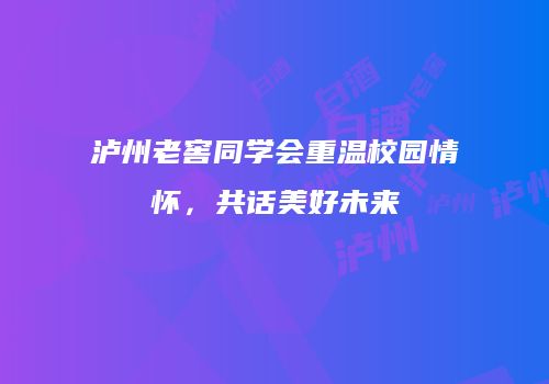 泸州老窖同学会重温校园情怀，共话美好未来