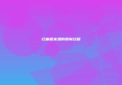 红曲糯米酒的酿制过程
