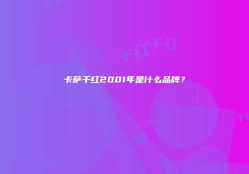 卡萨干红2001年是什么品牌？