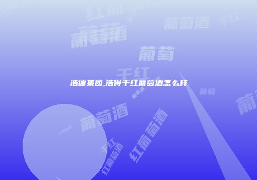 浩德集团,浩得干红葡萄酒怎么样