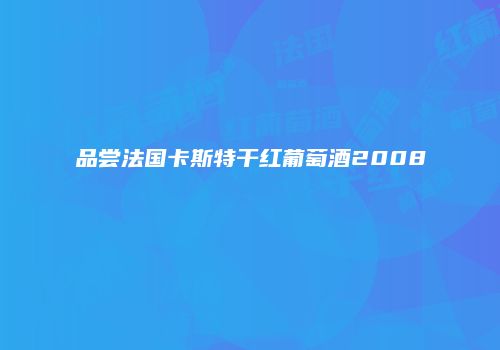 品尝法国卡斯特干红葡萄酒2008