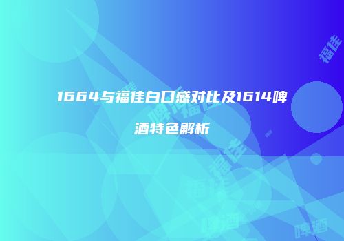 1664与福佳白口感对比及1614啤酒特色解析