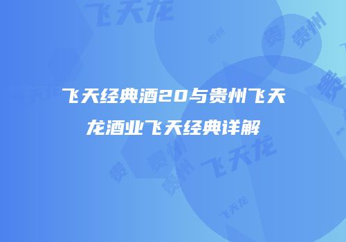 飞天经典酒20与贵州飞天龙酒业飞天经典详解