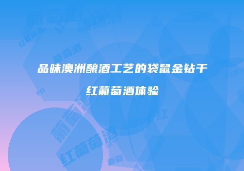 品味澳洲酿酒工艺的袋鼠金钻干红葡萄酒体验