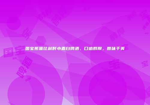 国宝熊猫比利时小麦白啤酒，口感醇厚，回味干爽