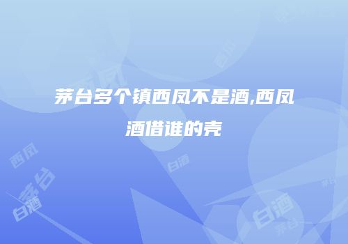 茅台多个镇西凤不是酒,西凤酒借谁的壳
