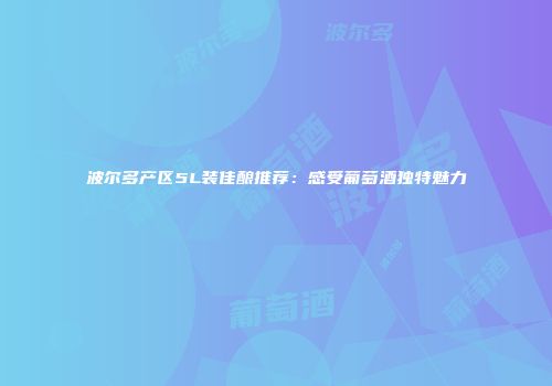 波尔多产区5L装佳酿推荐：感受葡萄酒独特魅力