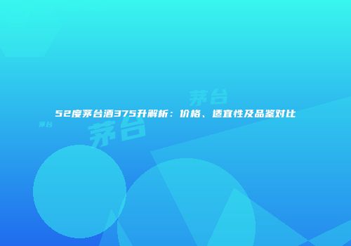 52度茅台酒375升解析：价格、适宜性及品鉴对比