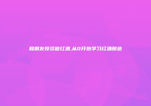 和朋友投资做红酒,从0开始学习红酒酿造