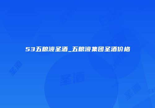 53五粮液圣酒_五粮液集团圣酒价格