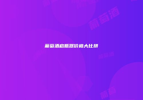 葡萄酒启瓶器价格大比拼