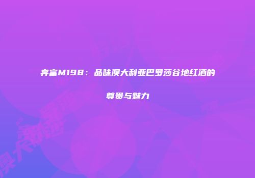 奔富M198：品味澳大利亚巴罗莎谷地红酒的尊贵与魅力