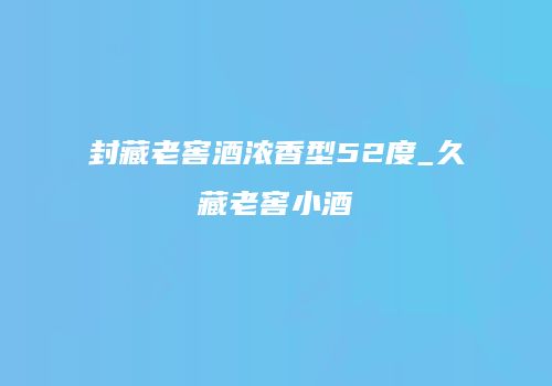 封藏老窖酒浓香型52度_久藏老窖小酒