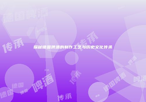 探秘德国啤酒的制作工艺与历史文化传承