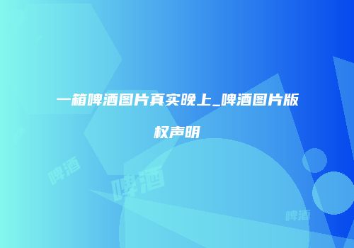 一箱啤酒图片真实晚上_啤酒图片版权声明