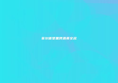 菲尔德堡黑啤酒英文名